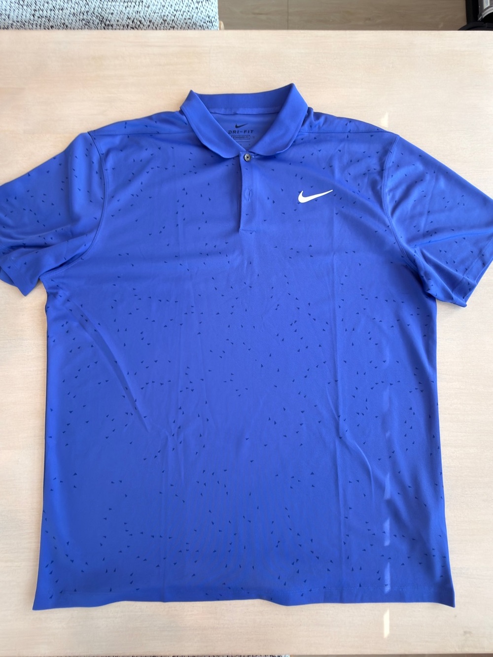 Nike Men’s Royal Blue Pique Polo with Micro Dot Print